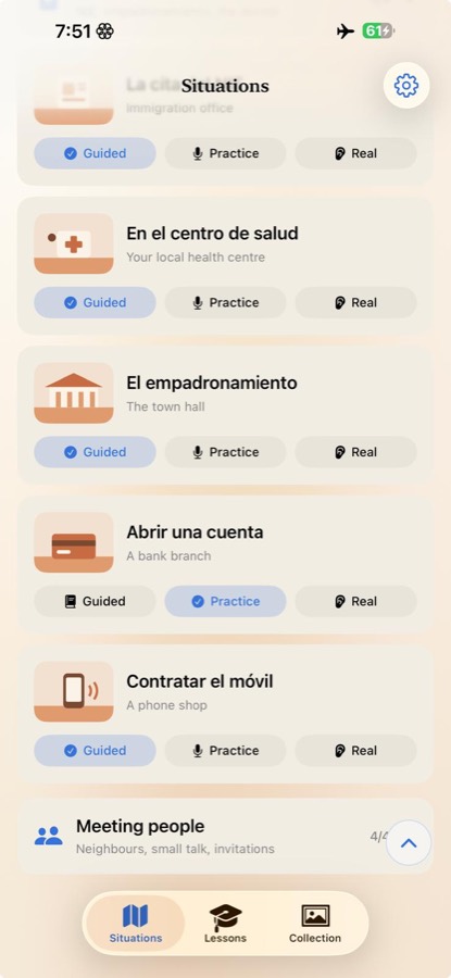The three difficulty levels, with Real visible